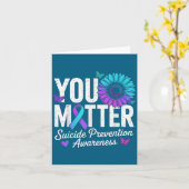 Carte You Suicide Prevention Awareness Teal &amp; Purple (Fleur jaune)
