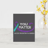 Carte You Suicide Prevention Awareness Teal Purple Hand  (Fleur jaune)