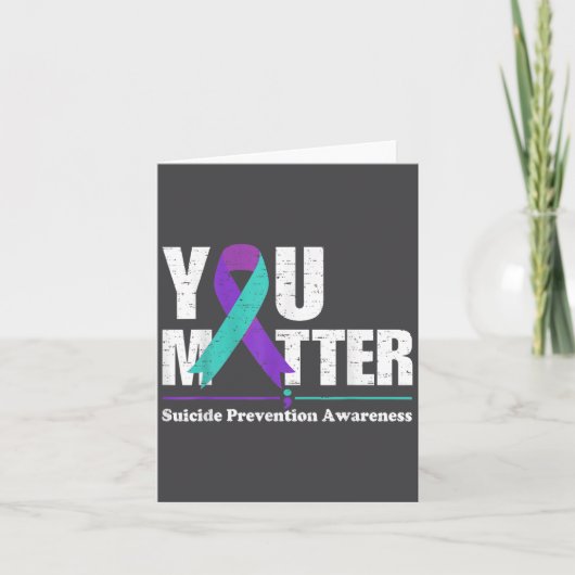 Carte You Suicide Prevention Awareness Teal Purple Ribbo (Devant)