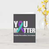 Carte You Suicide Prevention Awareness Teal Purple Ribbo (Fleur jaune)