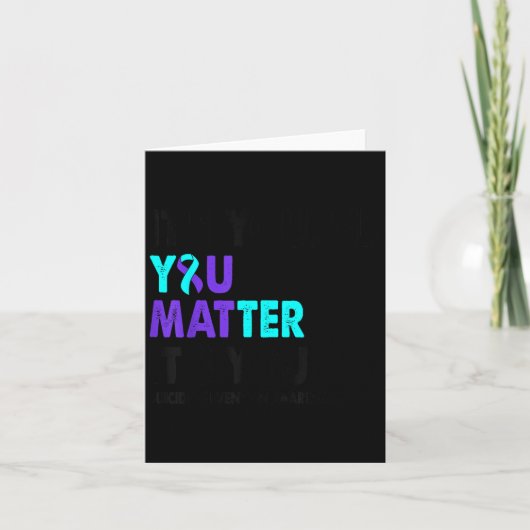 Carte You Suicide Prevention Awareness Teal Purple Ribbo (Devant)