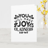Carte You Will Have Joy and Gladness Inspirational Quote (Fleur jaune)