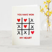 Carte You Won My Heart Tic Tac Toe Card (Fleur jaune)