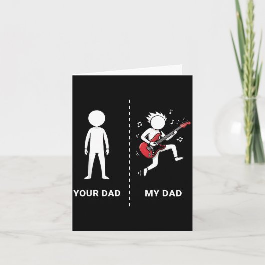 Carte Your Dad My Dad Funny B Guitar Lover Musician Sarc (Devant)