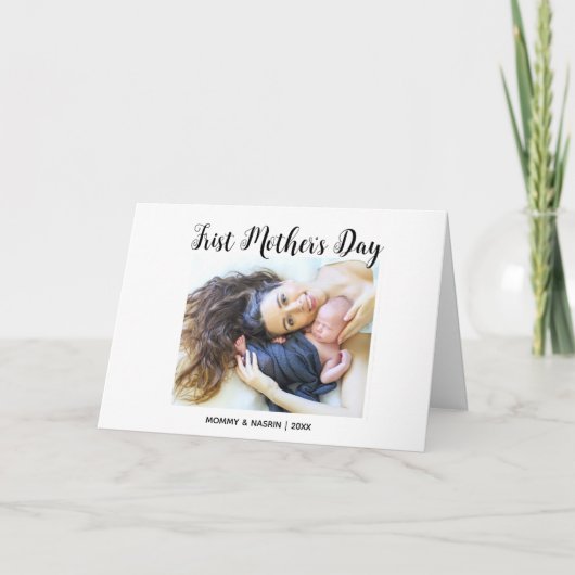 Carte Your First Mother's Day personalised photo &Quote (Devant)