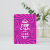 Carte Your Keep Calm Saying on Hot Pink (Debout devant)