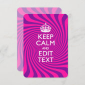 Carte Your Keep Calm Saying on Hot Pink (Devant / Derrière)