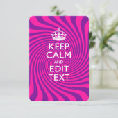 Carte Your Keep Calm Saying on Hot Pink (Debout devant)
