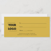 Carte Your Logo Custom Business Gift Certificate (Dos)