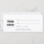 Carte Your Logo Custom Business Gift Certificate (Dos)