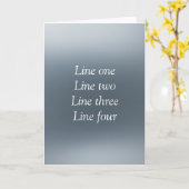 Carte Your message here gray blue metallic background te (Fleur jaune)