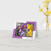 Carte Your Name Purple and Yellow Pansies Personalized (Fleur jaune)