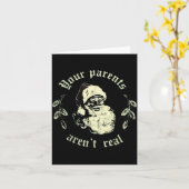 Carte Your Parents Aren't Real Funny Santa Christmas (Fleur jaune)