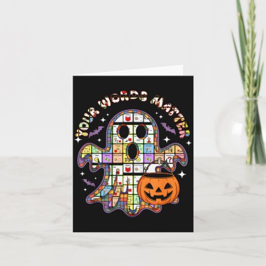 Carte Your Word Slp Speech Therapy Aac Ghost Halloween (Devant)