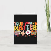 Carte Your Words Speech Therapy Language Pathologist Slp (Devant)