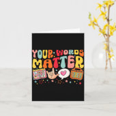 Carte Your Words Speech Therapy Language Pathologist Slp (Fleur jaune)