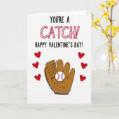 Carte Youre A Catch Baseball Valentines Card (Fleur jaune)