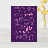 Carte YOURE MON JAM Cute Jars Illustration Valentines Da (Fleur jaune)