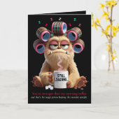 Carte You're stronger than my Morning Coffee, Funny  (Fleur jaune)