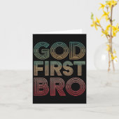 Carte Youth Boy God First Bro Funny Christian God Brothe (Fleur jaune)