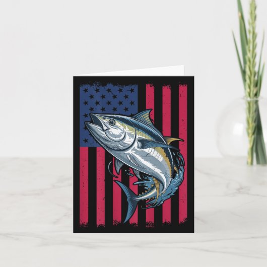 Carte Youth Boys Deep Sea Fishing American Flag Bluefin (Devant)