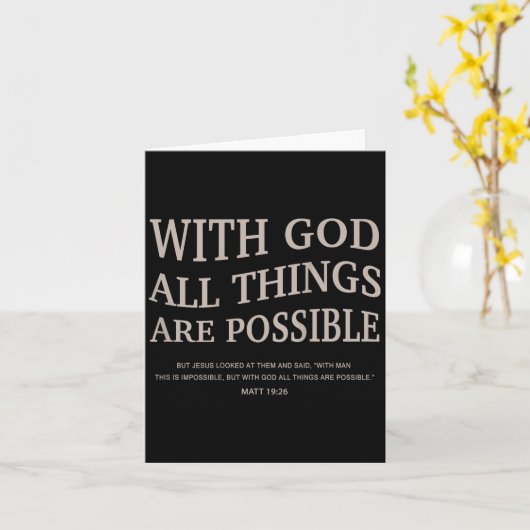 Carte Youth With God All Things Are Ssible Christian Gir (Fleur jaune)