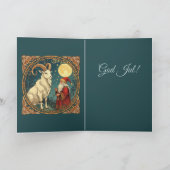 Carte Yule Goat And Jultomten Scandinavian Winter (Intérieur)