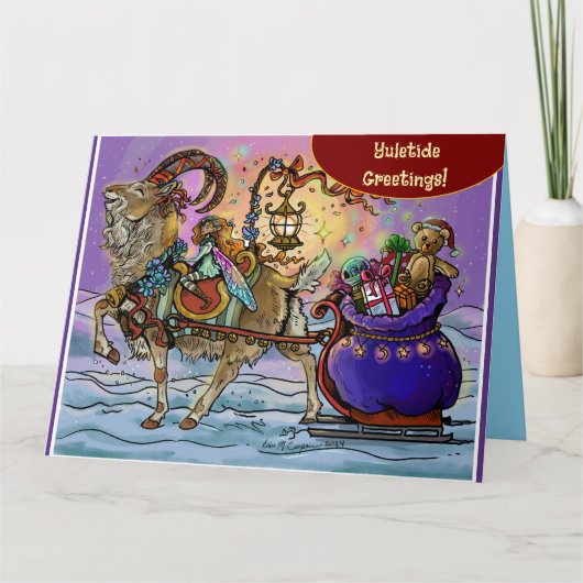Carte Yule Goat Holiday Magic (Devant)