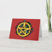 Carte Yule Pentacle Merry Yule Bénédictions (Devant)