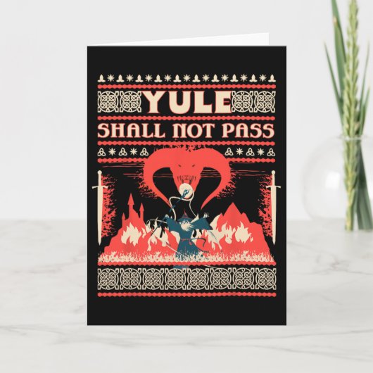 Carte Yule Shall Not P Fantasy Wizard Holiday Pun Funny (Devant)