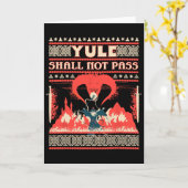 Carte Yule Shall Not P Fantasy Wizard Holiday Pun Funny (Fleur jaune)