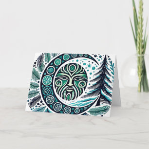 Carte Yule Winter Solstice Greenman