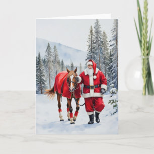 Carte Yuletide Aquarelle Père Noël Noël occidental