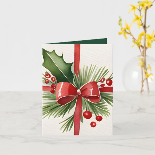 Carte Yuletide Salutations et un Cocktail de Noël (Fleur jaune)