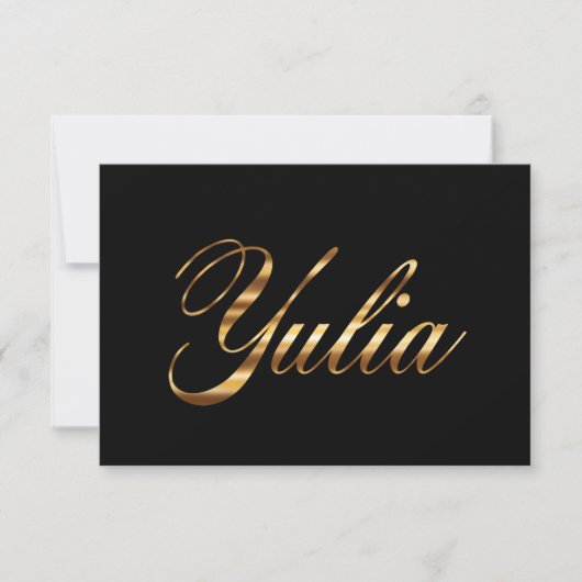 Carte Yulia gold Design Lettering (Devant)