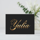 Carte Yulia gold Design Lettering (Debout devant)