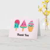 Carte Yummy Ice Cream Trio Summer Vibe Merci (Fleur jaune)