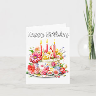 Carte Yummy Joyeux gâteau de fête d'anniversaire