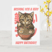 Carte Yummy Ramen Kitten (Fleur jaune)