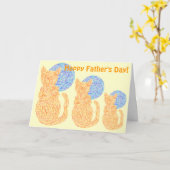 Carte Z Orange Chat Et La Lune Drôle Fête des pères (Fleur jaune)