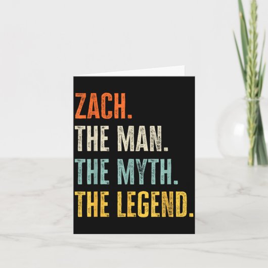 Carte Zach The , Man Myth Legend, Funny Name Zach (Devant)