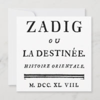 Zadig, ou le livre du destin - Descartes