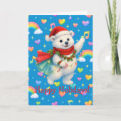 Carte Zarah’s Winter Twirl — Pastel Rainbow Hearts Holid (Devant)