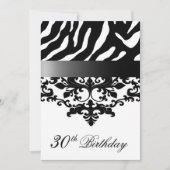 Carte Zebra Damask Fabuleux 30e anniversaire pour Kimber (Devant)