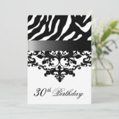 Carte Zebra Damask Fabuleux 30e anniversaire pour Kimber (Debout devant)