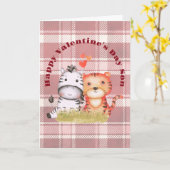 Carte Zebra et Tiger Valentine (Fleur jaune)