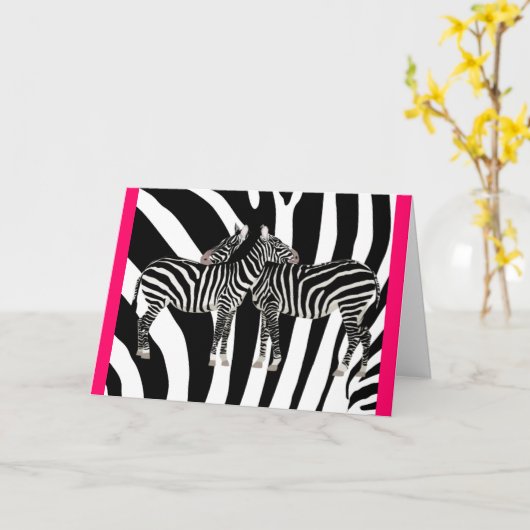 Carte Zebra Hugs (Fleur jaune)