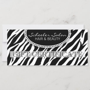 Carte Zebra Imprimer personnalisé Cheveux & Beauté Certi