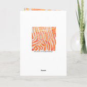 Carte Zebra Monogram orange et blanc (Dos)