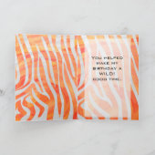 Carte Zebra Monogram orange et blanc (Intérieur)